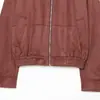 Jaqueta Bomber Casaco Moda Casual Feminino Europeu e Americano Outono/Inverno Novo Estilo Gola Alta Manga Longa