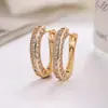 Acessórios de moda Amazon novo wish AliExpress ebay cobre brincos de zircônia incrustada de três lados brincos atacado