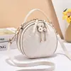 Bolsas para Mujer 2025 Estilo Nuevo Pequeña Estilo Fragante Acolchada Moda Bolso de Hombro Cruzado Bordado Bolso Redondo Pequeño Bolso de Mano para Teléfono Móvil para Mujer