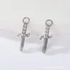 Colgante Anillo de Correr de Titanio F136 Espada Copo de Nieve Rombo con Diamantes Colgante Cuerpo de Titanio G23 Joyería para Piercings Accesorios de Pendientes