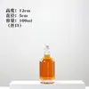 Garrafa Transparente de Vodka 100ml, Garrafa de Vinho de Frutas, Garrafa de Vinho Medicinal, Garrafa Reutilizável, Garrafa Boston Transparente 375ml com Tampa de Rosca
