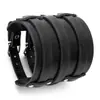 Pulsera de cuero multicapa más vendida transfronteriza, banda ancha de cuero estilo punk para hombre, joyería retro de moda europea y americana
