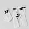 Medias de longitud media estilo universitario para niños y niñas, calcetines de barras para las cuatro estaciones, calcetines de fútbol para bebés, medias apilables