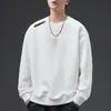Envio RápidoMoletom Estampado com Gola Redonda Masculino, Novo Pulôver de Manga Longa Solto para Primavera/Outono, Camisa Básica Casual Fashion, Tendência