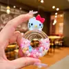 Figurilla Creativa de Acrílico Rellena de Aceite Sanrio Kuromi Adorno de Botella de Deriva Luminosa Accesorios Colgantes Venta al por Mayor