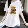 Comercio Electrónico Transfronterizo Despacho Camiseta de Manga Corta Marca Grande Mujer Holgada Tallas Grandes Ropa de Mujer Camiseta de Manga Media de Longitud Media Top Tendencia