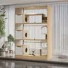 Gabinete para Gatos, Villa para Gatos, Guardería y Cría de Gatos Exhibidor para Tienda de Mascotas, Sala de Parto para Gatos, Criadero de Gatos, Tres Pisos Madera Maciza Leiledezhu