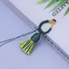 Chaveiro de Nó Diamante com Borla Curta Acessórios de Pingente de Borla Tecida Feito à Mão DIY