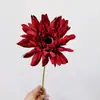 Venta Especial de Flores Gerbera Grandes de Borde Rizado Artificiales, Margaritas Africanas de Imitación, Flores Artificiales para Decoración del Hogar, Fotografía de Bodas y Arreglos Florales