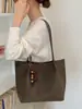 Otoño/Invierno 2026 Bolso de Hombro Grande de Mujer con Estampado de Leopardo Vintage Bolso Tote Casual Simple para la Clase y el Trayecto