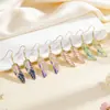 Pendientes de Plumas Artísticos Coloridos Vintage Transfronterizos Exquisitos con Diseño Único Pendientes de Textura de Hoja Geométrica para Mujer