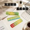 Regla de Palma Linda de Acrílico, Regla de Color Caramelo con Gradiente Colorido, Mini Báscula Multifuncional, Transparente Estilo Clásico