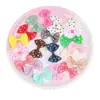 Laço de Fita com Nervuras e Bolinhas Estampadas 3,5*5cm, Laço de Fita com Bolinhas Pequenas, Acessórios Decorativos Estilo Coreano Atacado