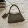 Estilo Coreano Ins Diseño de Nicho Bolso de Axila Simple de Moda Bolso de Hombro Único Moda Alta Apariencia Elegante Bolso de Mano de Color Sólido
