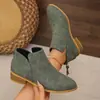 Comercio exterior transfronterizo talla grande otoño e invierno 2026 nuevas botas de cuero para mujer, punta fina, cierre trasero, botas Martin casuales de suela gruesa y tacón grueso