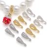 Chapado en Oro Real de 18K Plata Gruesa Color Blanco Dorado Zirconia que Conserva el Color Hebilla de Semilla de Melón de Tres Vías Pulsera DIY Colgante Accesorios de Joyería