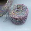 Hilo de Bolas Pequeñas para DIY Color Degradado Hilo Hueco, Hilo Grueso para Crochet y Tejido Hecho a Mano, Hilo de Tira Teñida con Degradado Iridiscente Plateado Brillante
