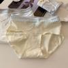 Ropa interior para mujer con costuras de color contrastante, Talla 10A de longitud extendida, Antibacteriana, Cintura media, Ceñida a la cadera, Sin costuras apretadas, Estilo fino para verano, Forma triangular