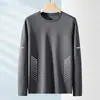 Nueva camiseta de manga larga para hombre 2026, top elástico de primavera y otoño, capa base holgada de peso pesado, camisa de manga corta para hombre