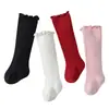 Meias 3/4 para bebê, forradas com fleece e espessas para o inverno, meias para recém-nascidos, cano longo, caimento solto, não apertam, meias quentes para crianças