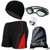Bermuda de natação masculina, tamanho grande, corte solto, tamanho adulto, design de perna quadrada, adequada para fontes termais, previne situações embaraçosas, atacado do fabricante