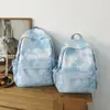 Nova Mochila de Alto Valor Estilo Japonês Ins Tie-Dye Cor Blocada Nicho Fresca para Estudantes Femininas Mochila Casual Simples