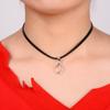 Amazon Ins Dulce y Lindo Hecho a Mano Corazón Rojo con Esmalte Goteante Corazón Melocotón Fresco Plata Esterlina Collar Corto Cadena Clavícula para Mujer