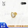 Brincos Astmf-136 em Forma de Gota, Contas Redondas, Dentes Internos Cravejados com Diamantes, Piercings Labiais, Brincos, Joias para Piercing, Joias Punk para Piercing