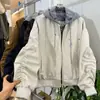 Chaqueta versátil de color albaricoque, corte holgado, estilo coreano para mujer, nuevo modelo de principios de otoño, apta para petite, moderna, estiliza, chaqueta de béisbol casual