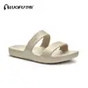 Sandalias casuales de moda LUOFU para hombre, antideslizantes, de doble tira, para interiores y exteriores