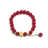 Libro Rojo de Internet Rojo Mismo Estilo Ágata Roja Flor de Loto Pulsera para Mujer Paso a Paso Nuevo Estilo Chino Cuentas de Transferencia Pulsera de Flor de Loto