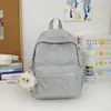 Mochilas de la Serie de Hilo Texturizado Gris de Cáñamo para Estudiantes de Secundaria y Preparatoria, Adecuadas para Clases Diarias, Salidas de Fin de Semana, Picnic y Bolsas Escolares Resistentes a las Manchas