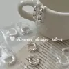 Pendientes de Plata Nicho Dongdaemun de Corea del Sur Pendientes de Anillo Retorcido de Plata de Ley S925 Estilo Versátil Simple y de Alta Gama para Mujer