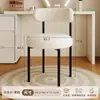 Banqueta de Lã de Cordeiro Cor Creme para Maquiagem no Atacado, Cadeira de Maquiagem de Luxo Leve, Banqueta Minimalista Moderna para Manicure, Penteadeira