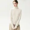 Suéter 100% cachemira pura, un elegante top para mujer con cuello de volantes, tejido suave y cómodo, perfecto como capa base para otoño e invierno, suéter de corte holgado para mujer
