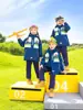 Uniforme escolar para alunos do ensino fundamental e médio Conjunto de três peças para crianças Roupas removíveis de primavera e outono Jardim de infância Roupas de jardim de infância Espessamento de inverno