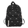 Mochila Escolar de Veludo Cotelê, Bolsa de Viagem para Meninas, Mochila Simples e Versátil, Bolsa com Laço, Mochila de Viagem Leve
