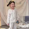 Pijama de Niña Primavera, Verano, Otoño Gasa de Algodón Puro 2026 Nuevo Manga Larga Niña Pequeña Bebé Ropa para Aire Acondicionado Estilo Princesa Conjunto