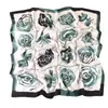 Novo Lenço de Seda Estampado de Rosa Vintage 2024 Luxo Leve Lenço Protetor Solar Versátil 90 Algodão Linho Lenço Quadrado Grande Venda por Atacado