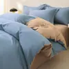 Conjunto de Roupa de Cama Simples de Algodão Puro Quatro Peças Universal para Todas as Estações Lençol de Cama 100% Algodão Lençol com Elástico Capa de Edredom Conjunto de Roupa de Cama para Dormitório Três Peças