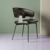 Silla de comedor moderna de lujo ligero estilo italiano con respaldo, silla de comedor simple para restaurantes, silla para reuniones de hotel y oficina, mesa y silla de comedor