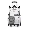 Nova Mochila de Carrinho Modelo Infantil para Alunos do Ensino Fundamental Anos 3-6, Alunos do Ensino Médio, Mochila com Rodinhas de Seis Rodas para Subir Escadas de Grande Capacidade