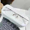 Armazón de Gafas sin Marco para Maestro, Titanio Puro, Ultraligero, Estilo Diseñador, Aspecto Natural, Efecto Adelgazante, Se Puede Montar con Lentes Graduados, Armazón de Titanio