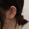 Ins Clip para Cartílago de Oreja con Circonita Microincrustada Dorada para Mujer, Simple, Elegante, Versátil, de Alta Gama, Lujo Ligero, Nicho, Aretes Cobre Chapado en Oro