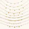 Cadena de Colección Transfronteriza Europea y Americana Cadena de Clip Geométrica Cadena de Cuentas Collar de Flores Acero Inoxidable Chapado en Oro de 18K Colgante de Lujo Ligero Francés