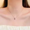Colar de Diamante Rosa Ovo de Pombo Padparadscha Rosa Névoa Rosa Sonhadora para Mulheres Anel de Temperamento de Luxo Leve Retro de Alta Qualidade