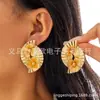 Brincos de Flor Europeus e Americanos Transfronteiriços Moda Tendência Design Geométricos Alto Padrão Ins Versáteis para Mulheres