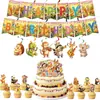 Decoraciones de Fiesta de Cumpleaños de Animales de la Selva Amazónica Jirafa Dinosaurio Tema Musical Platos Vasos de Papel Desechables Mantel