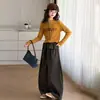 Conjunto de Outono para Meninas 2026 Novo Estilo Crianças Médias e Grandes Moda Chique Estilo Coreano Cardigã de Tricô com Letras Conjunto de Bloomers