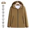 Cortavientos ligero con logo personalizado, chaqueta impermeable y a prueba de viento para ropa de trabajo exterior de otoño e invierno, con forro grueso de polar integrado